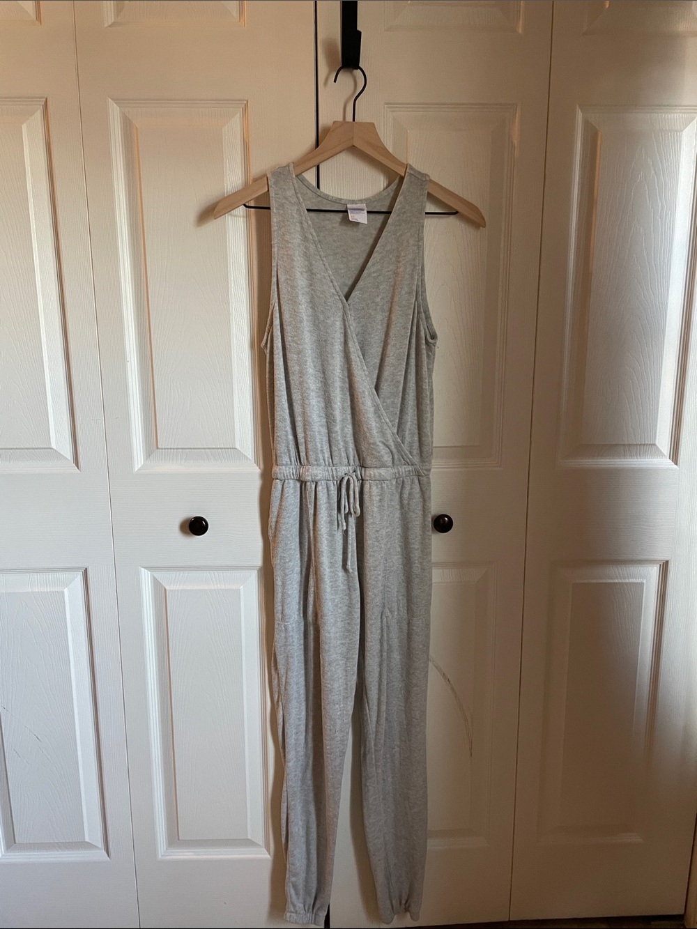 Stars Above Sleeveless Grey Jumpsuit with Drawstring Waist
